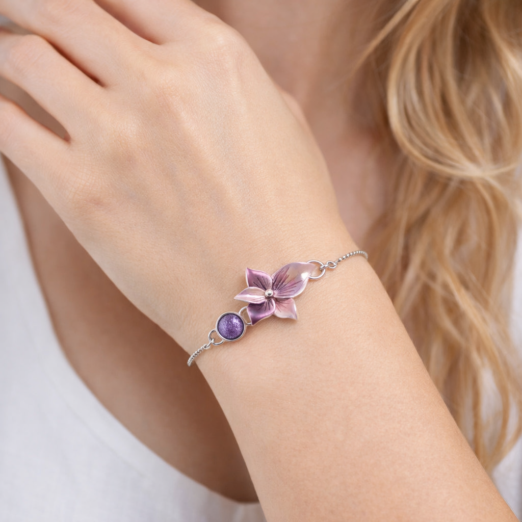 Wild Violet Enamel Bracelet
