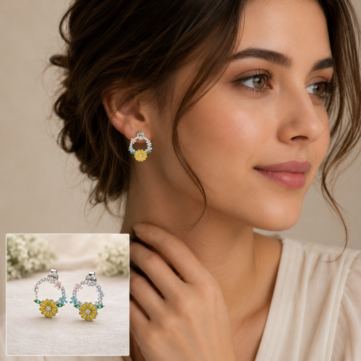 Meadow Magic Hoop Studs