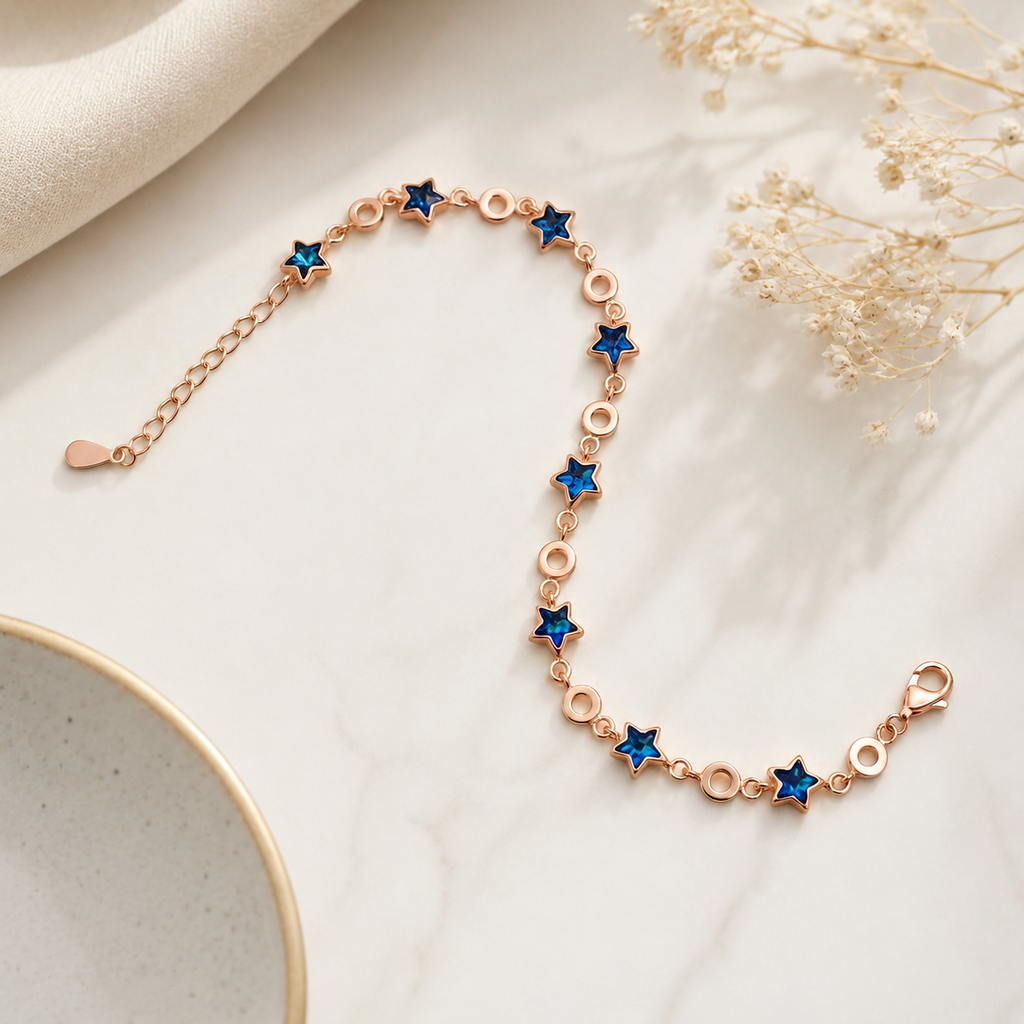 Rose Gold 925 Silver Chain Bracelet For Women