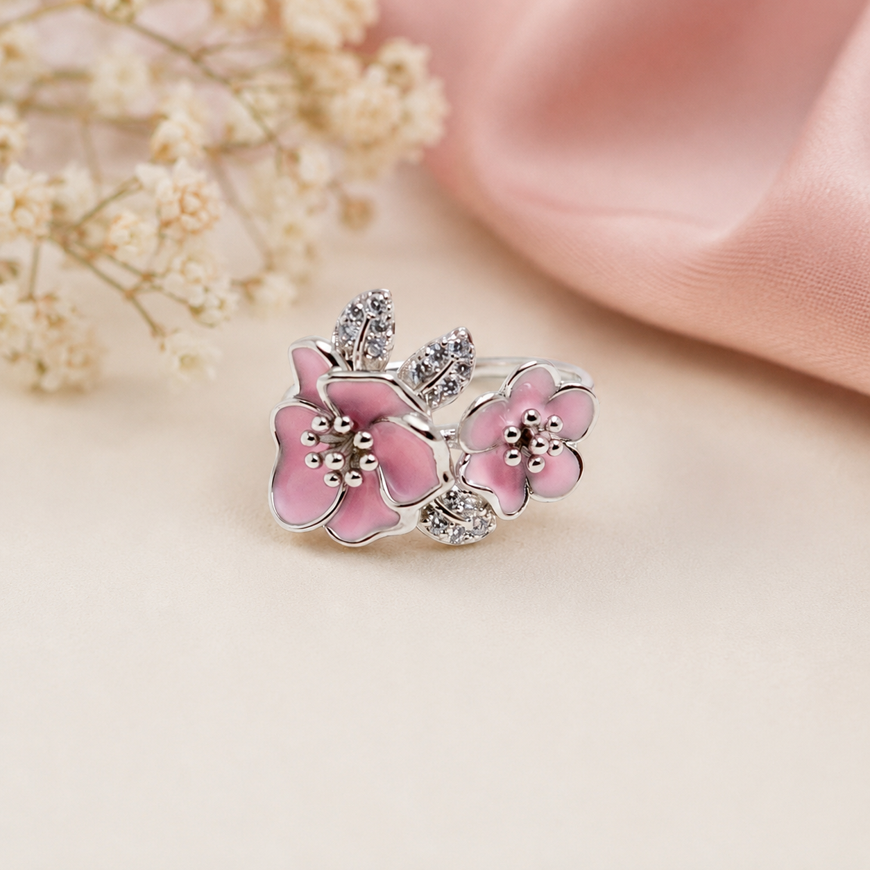 Pink Petal Poetry Ring
