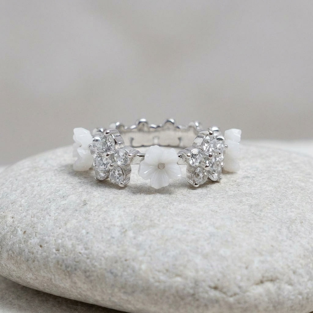 White Jasmine Flora Ring