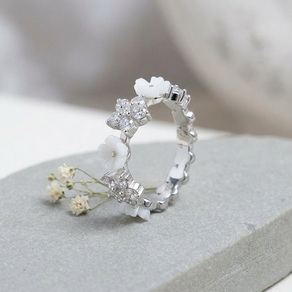 White Jasmine Flora Ring