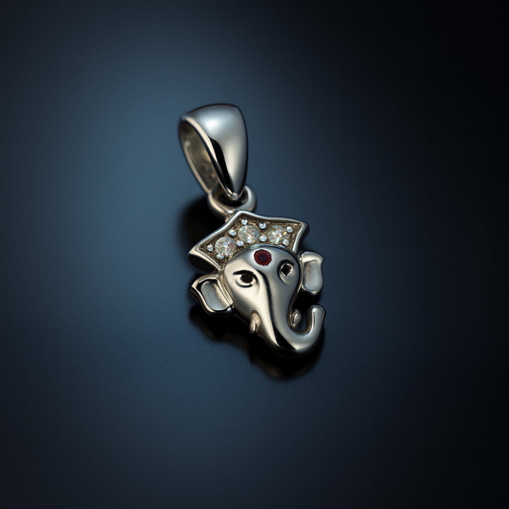 Celestial Ganesha Pendant – Divine Lord Ganesh Spiritual Silver Luxury Design