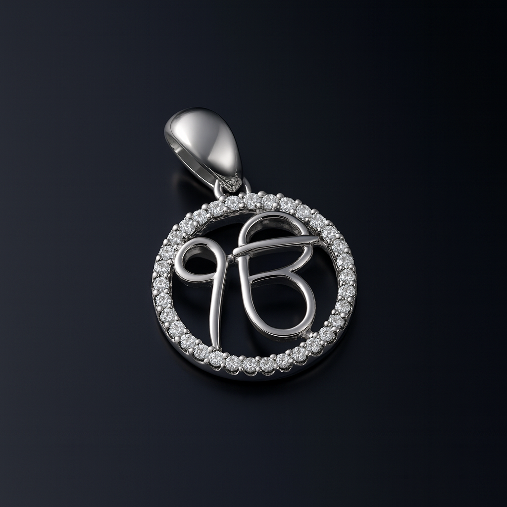 Divine Onkar Pendant – Spiritual Ik Onkar Sikh Symbol Silver Luxury Design