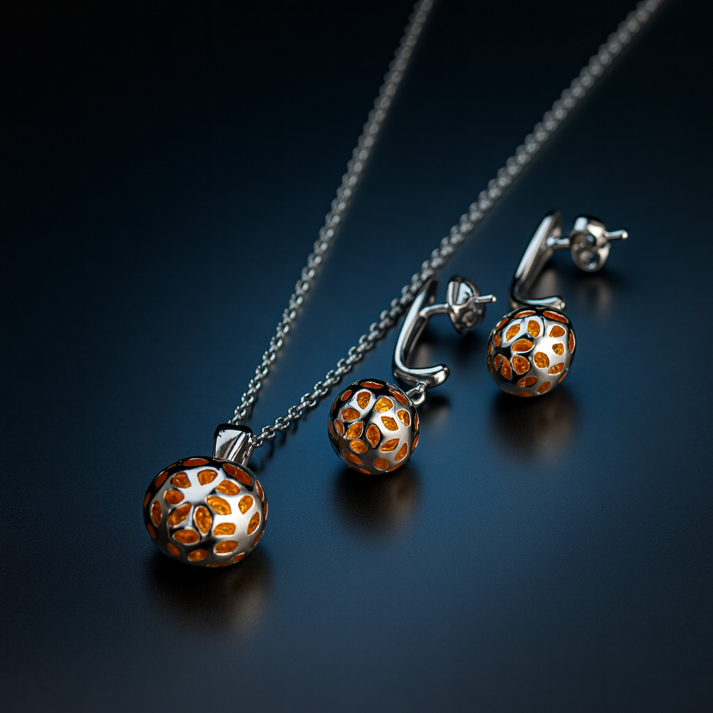 Honeycomb Radiance Pendant Set – Geometric Hexagon Diamond Sparkle Luxury Design