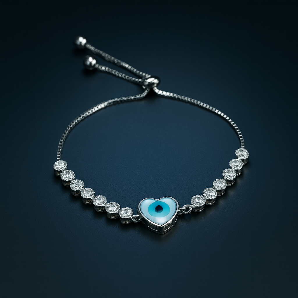 Azure Heart Charm Bracelet