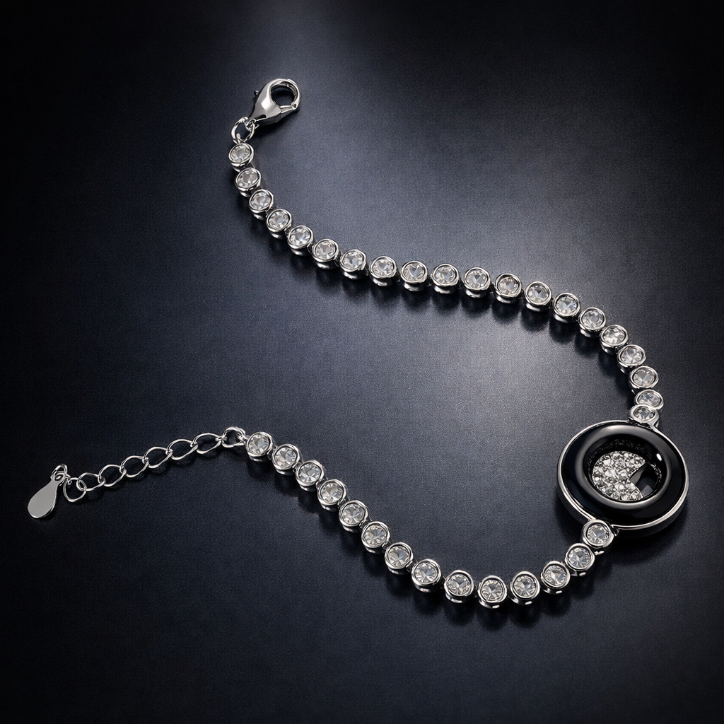 Obsidian Bloom Bracelet