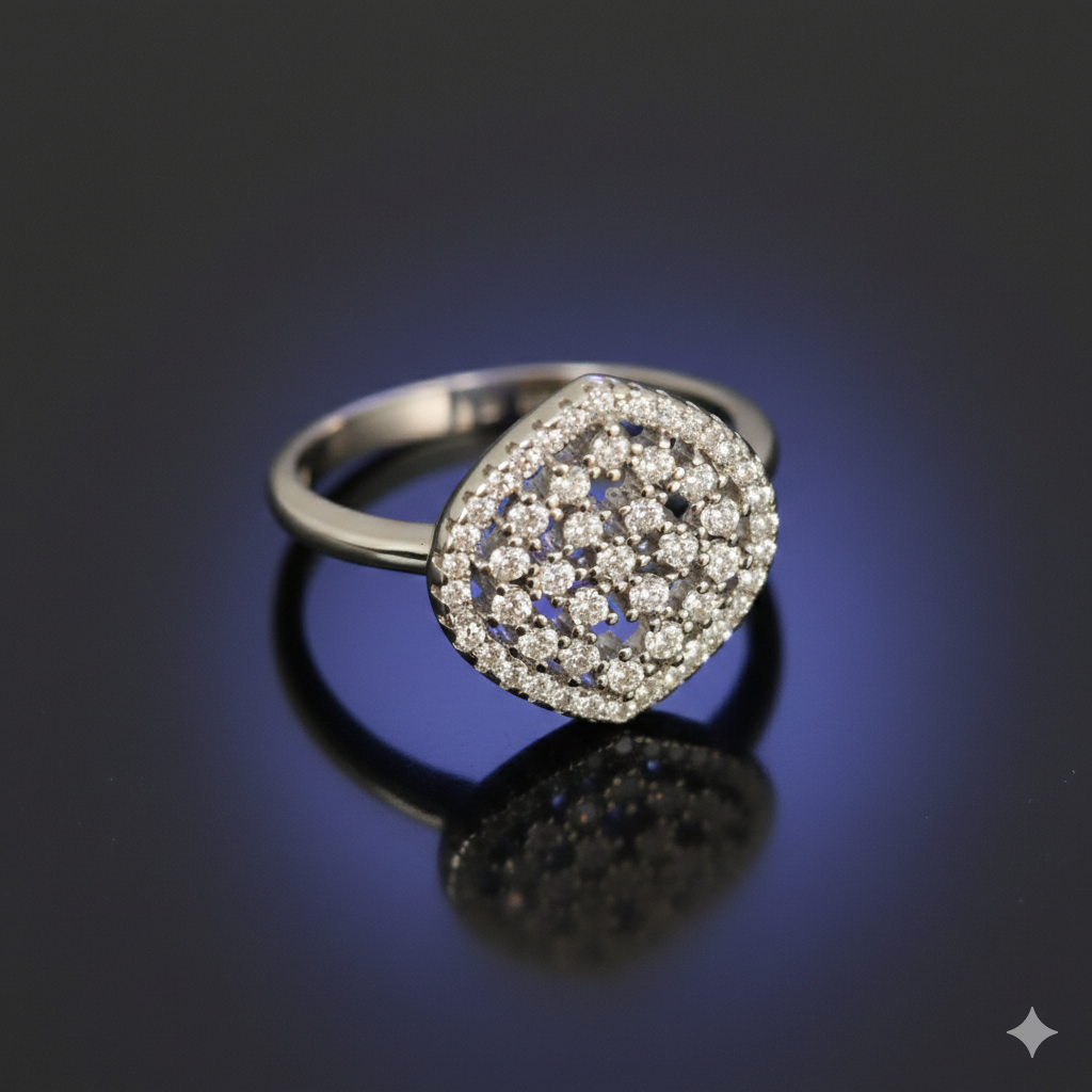 Lumina Mosaic Princess Diamond Ring – Royal Square Cluster Luxury Design