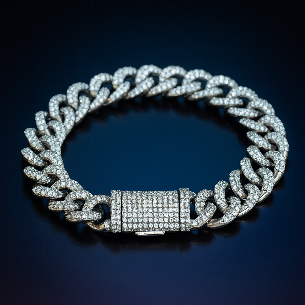 Luxe Frost Cuban Men’s Bracelet – Iced Diamond Cuban Link Luxury Wristpiece