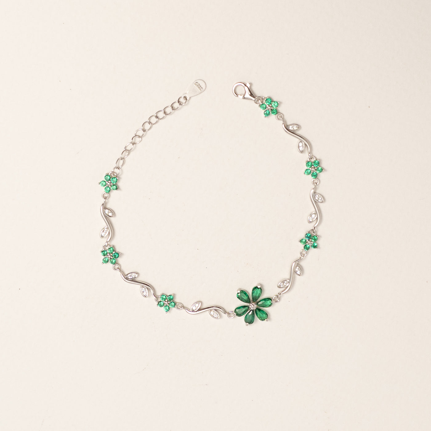Emrald Green Flower Bracelet
