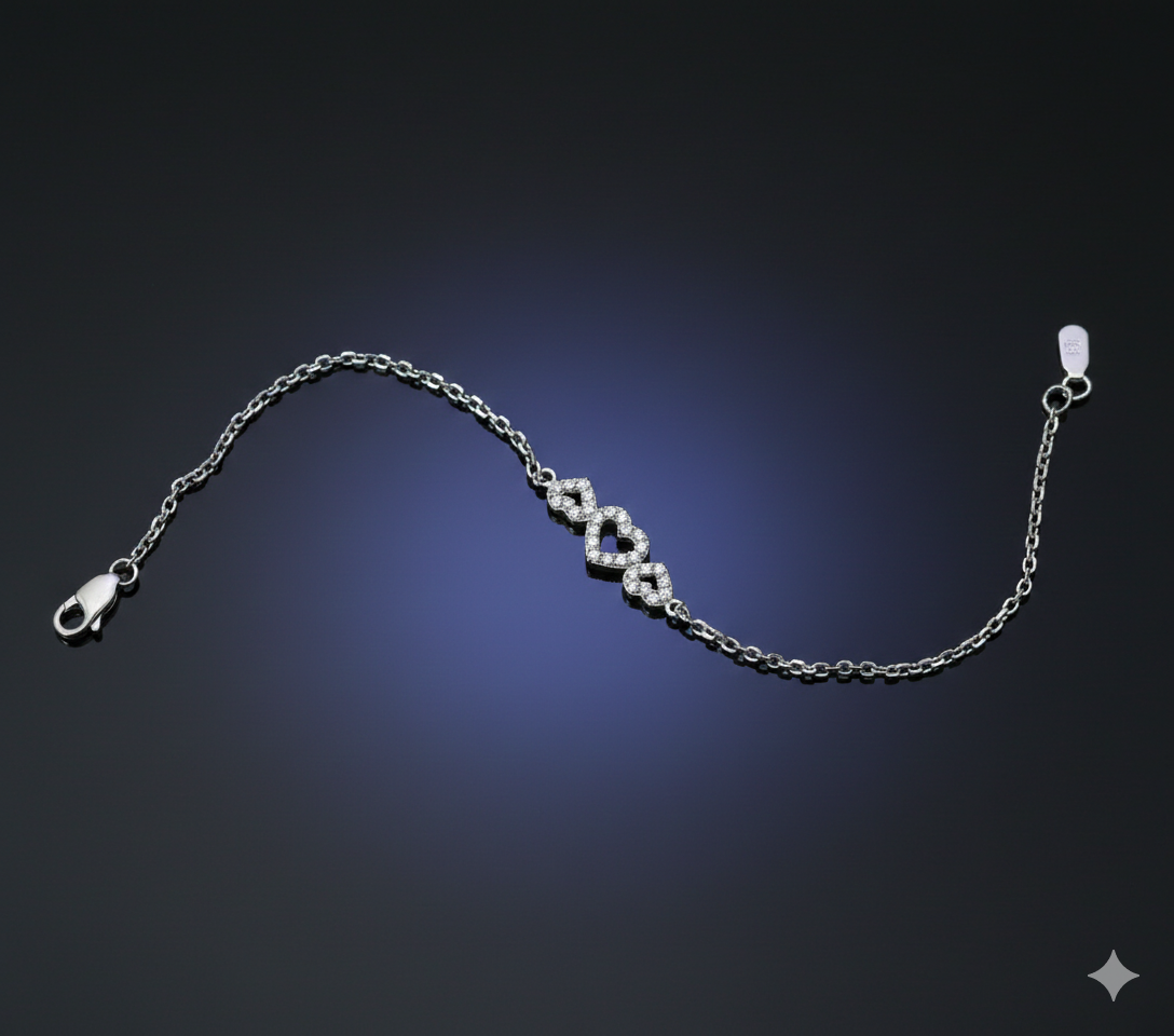 Serene Sweep Bracelet – Elegant Flow Curve Diamond Sparkle Luxury Wristpiece