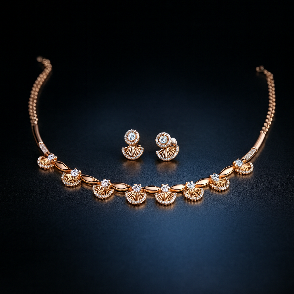 Shell Blossom Necklace – Floral Mother-of-Pearl Inspired Diamond Sparkle Luxury Neckpiece