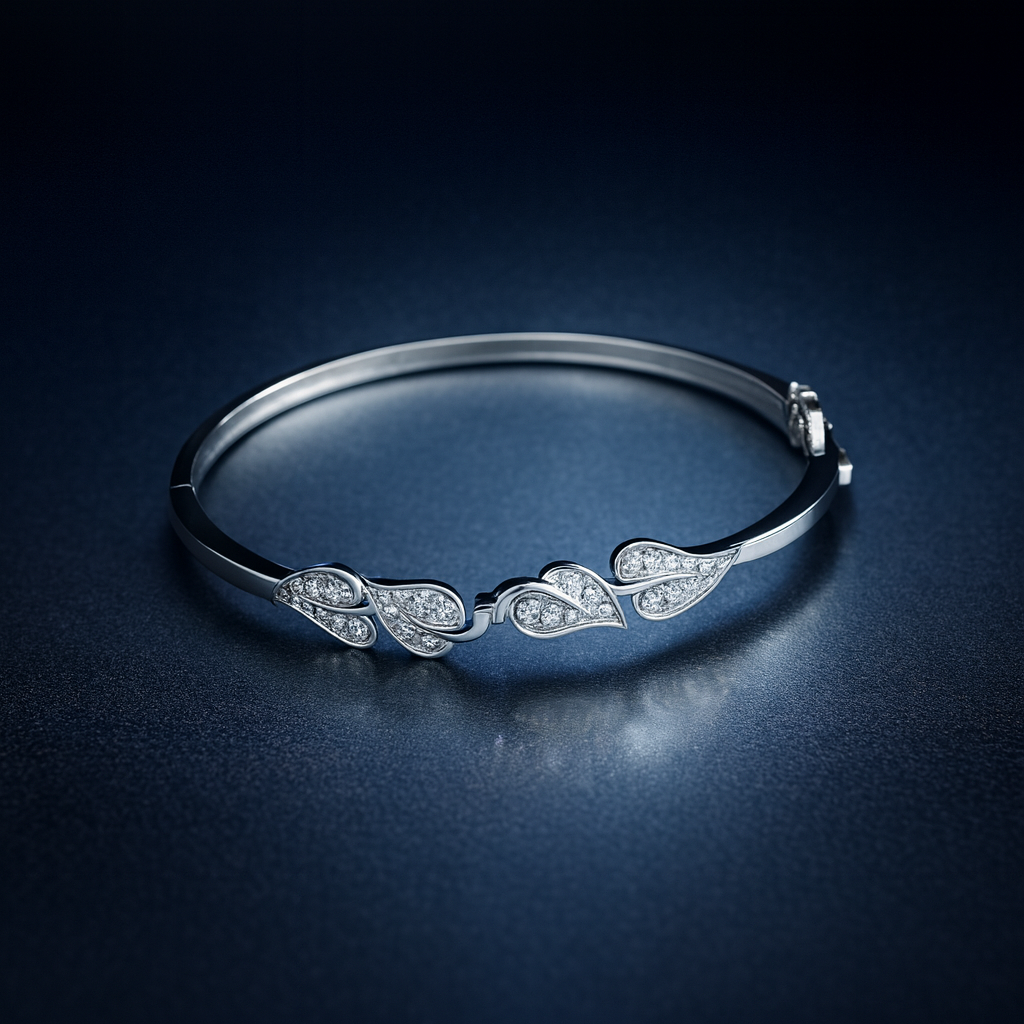 The Morning Dew Bangle – Elegant Dewdrop Diamond Sparkle Luxury Cuff